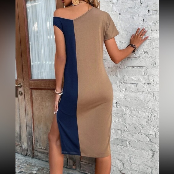 COPY - Boho two tone slit thigh dress - Picture 2 of 6